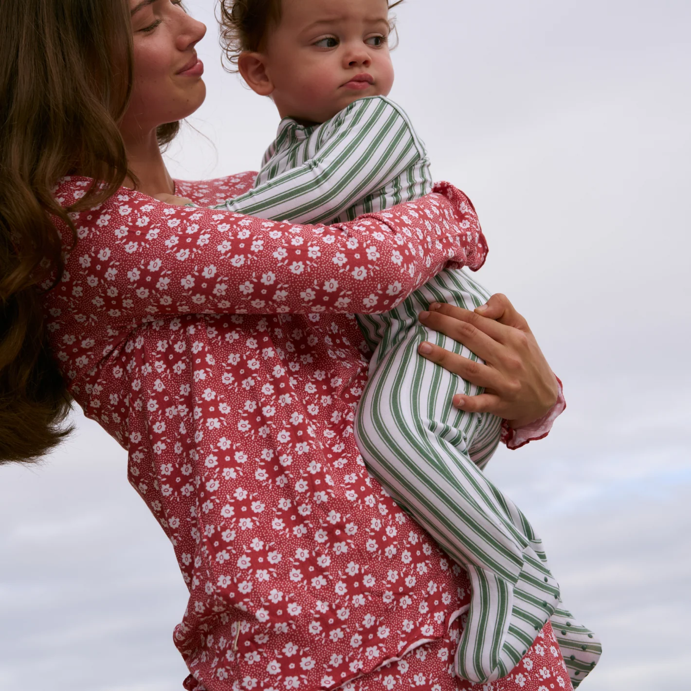 baby boxwood ticking stripe pima footie - Image 4