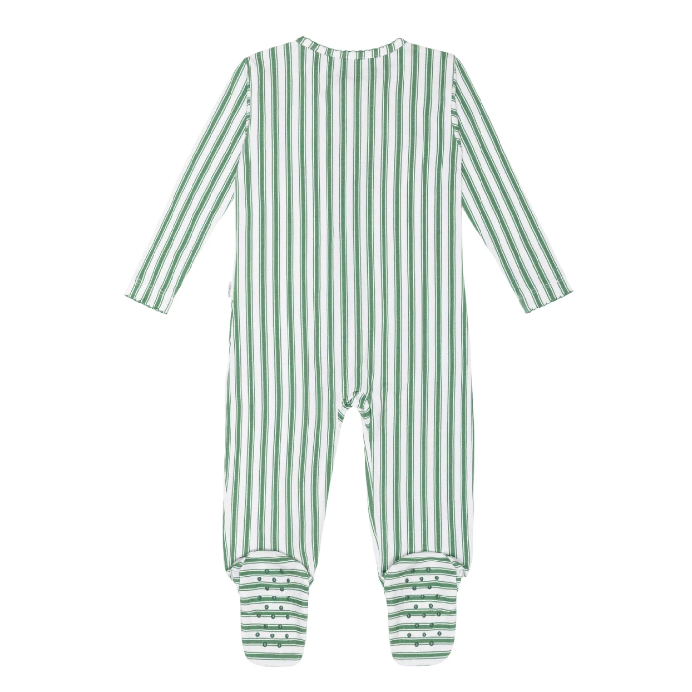 baby boxwood ticking stripe pima footie - Image 5