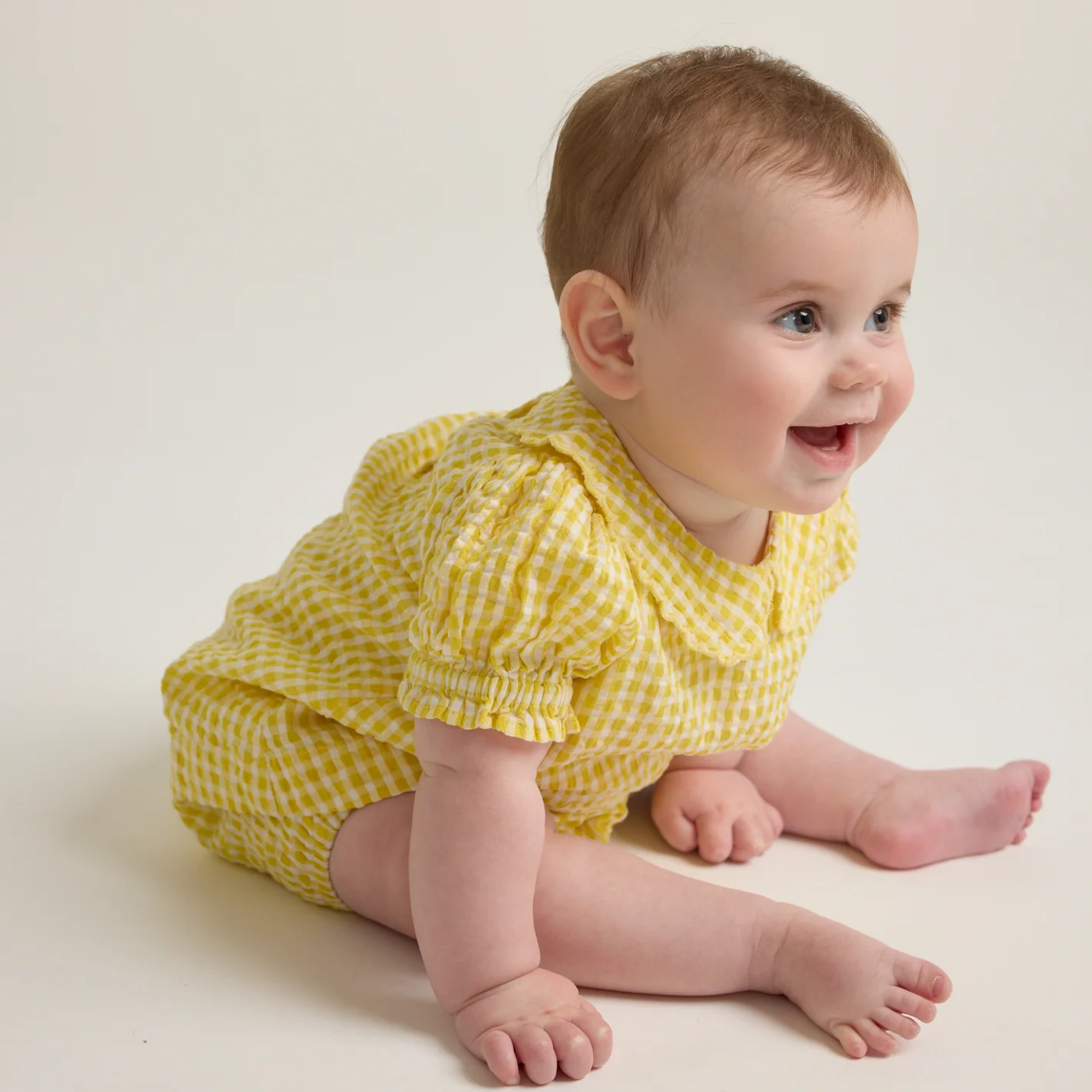baby girls soleil gingham puff sleeve top and bloomer set - Image 5