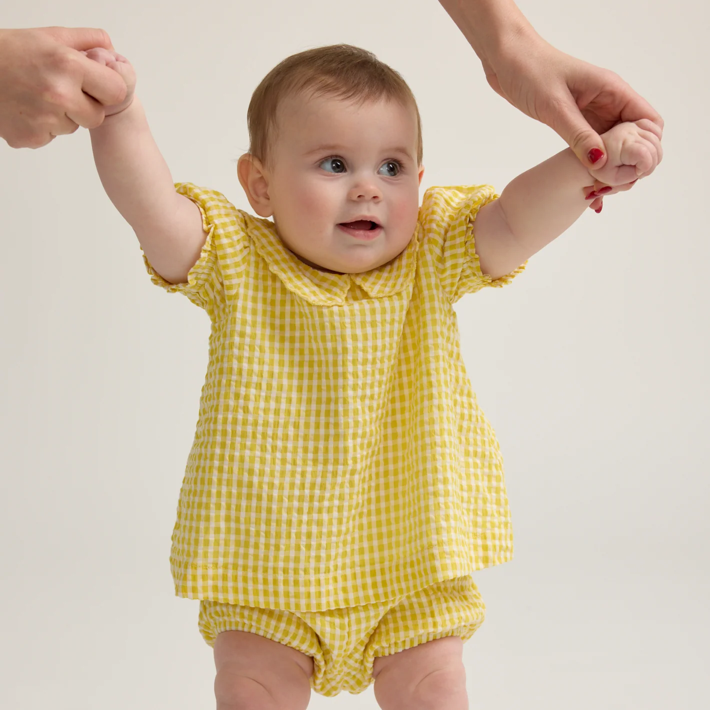 baby girls soleil gingham puff sleeve top and bloomer set - Image 6