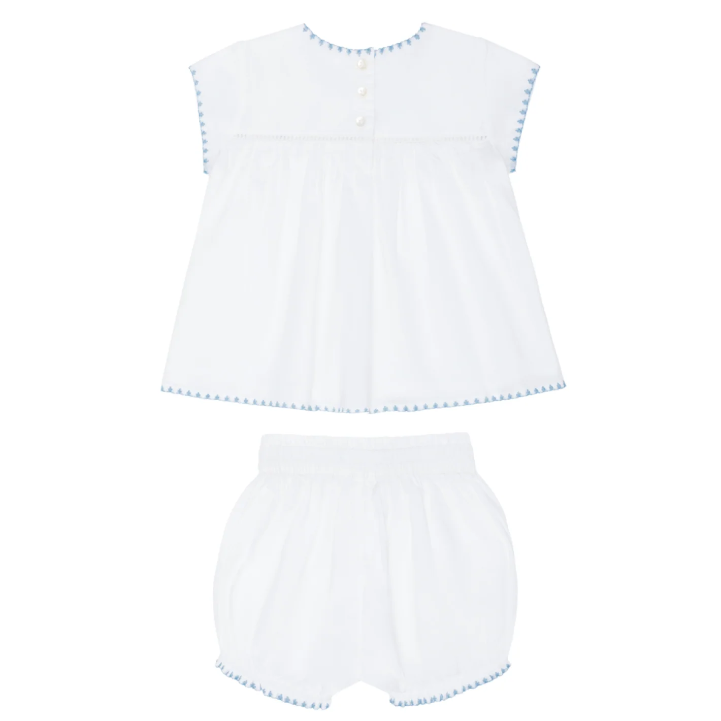 baby girls white embroidered top and bloomer set - Image 6