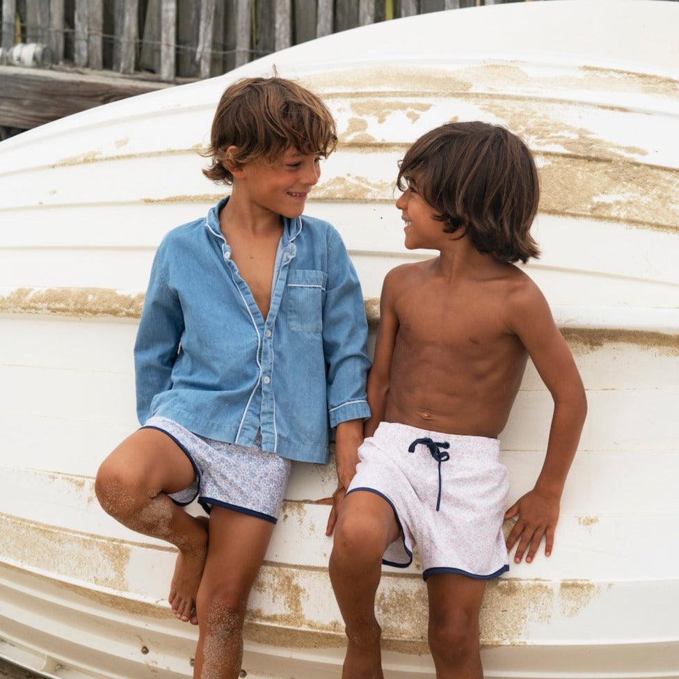 boys slate floral boardie - Image 3