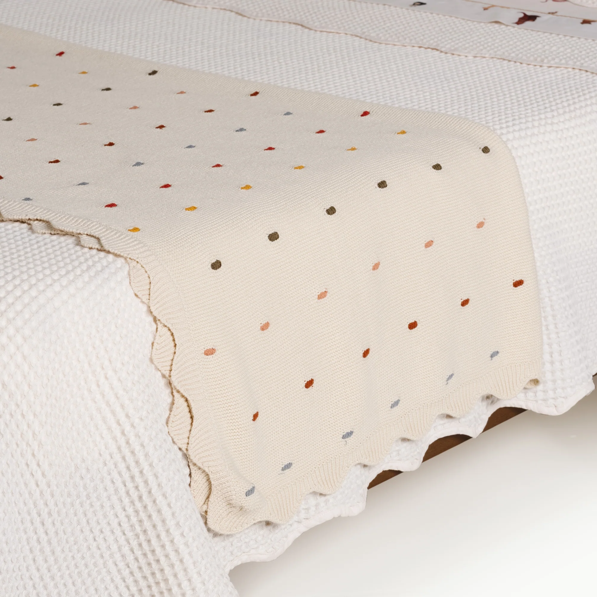 Dotted Scallop Knit Throw - Image 3