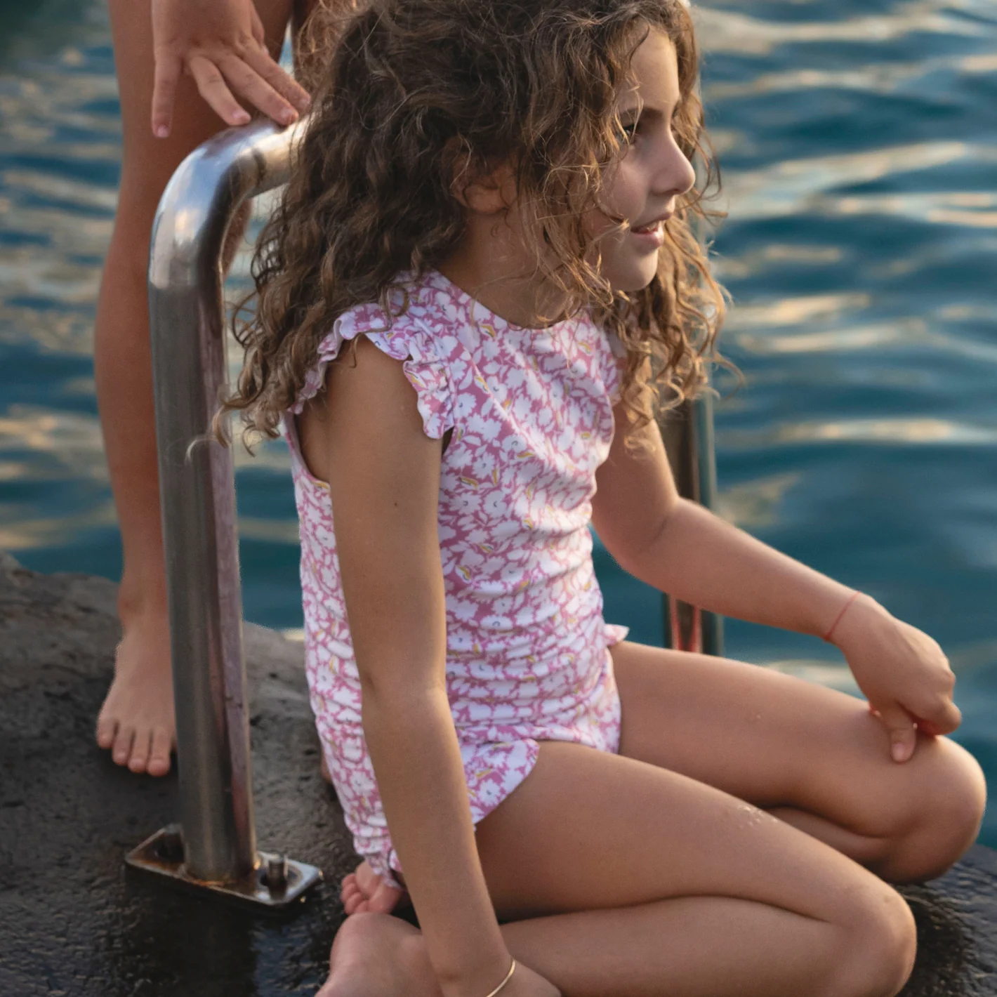 girls blush bloom ruffle cap sleeve one piece - Image 3