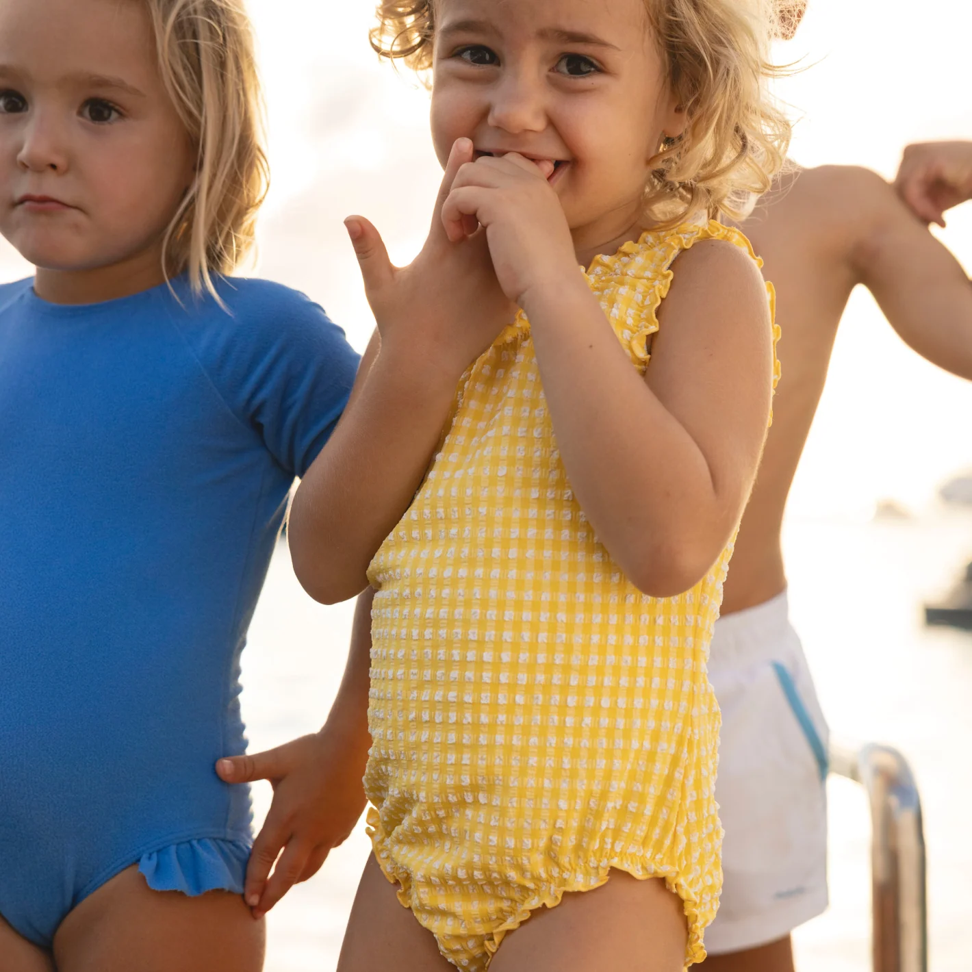 girls soleil gingham scoop neck one piece - Image 2