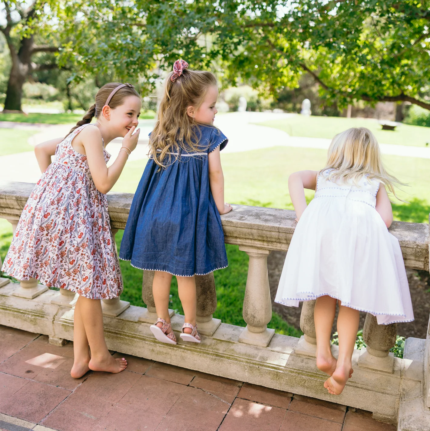 girls white embroidered pinafore dress - Image 3