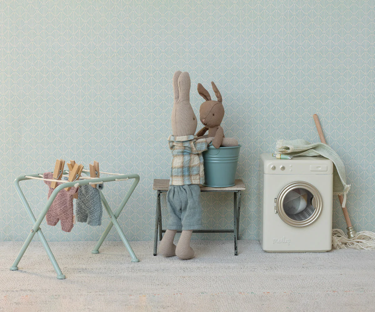 Rabbit, Micro - Brown - Blue knitted suit - Image 2