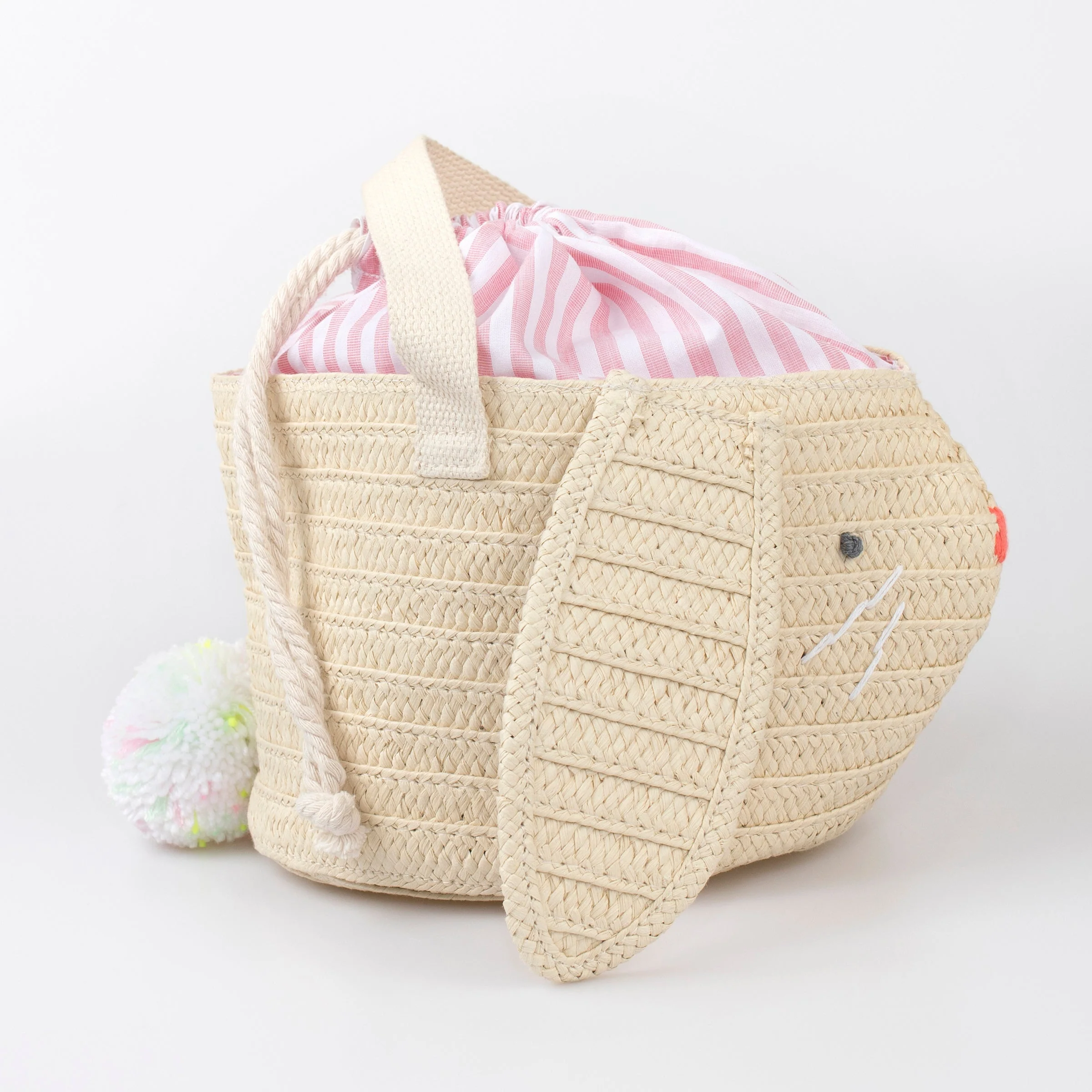 Stripy Ear Bunny Basket Bag - Image 4