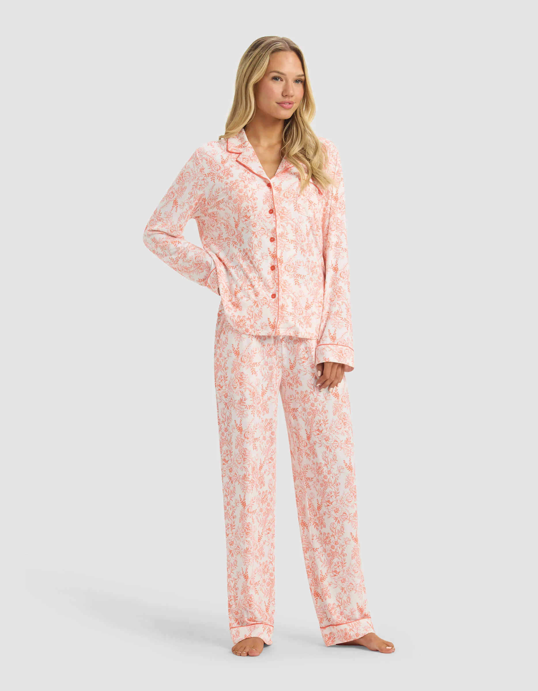 Women's Bamboo Stretch-Knit Long Sleeve Pajama Set - Image 112