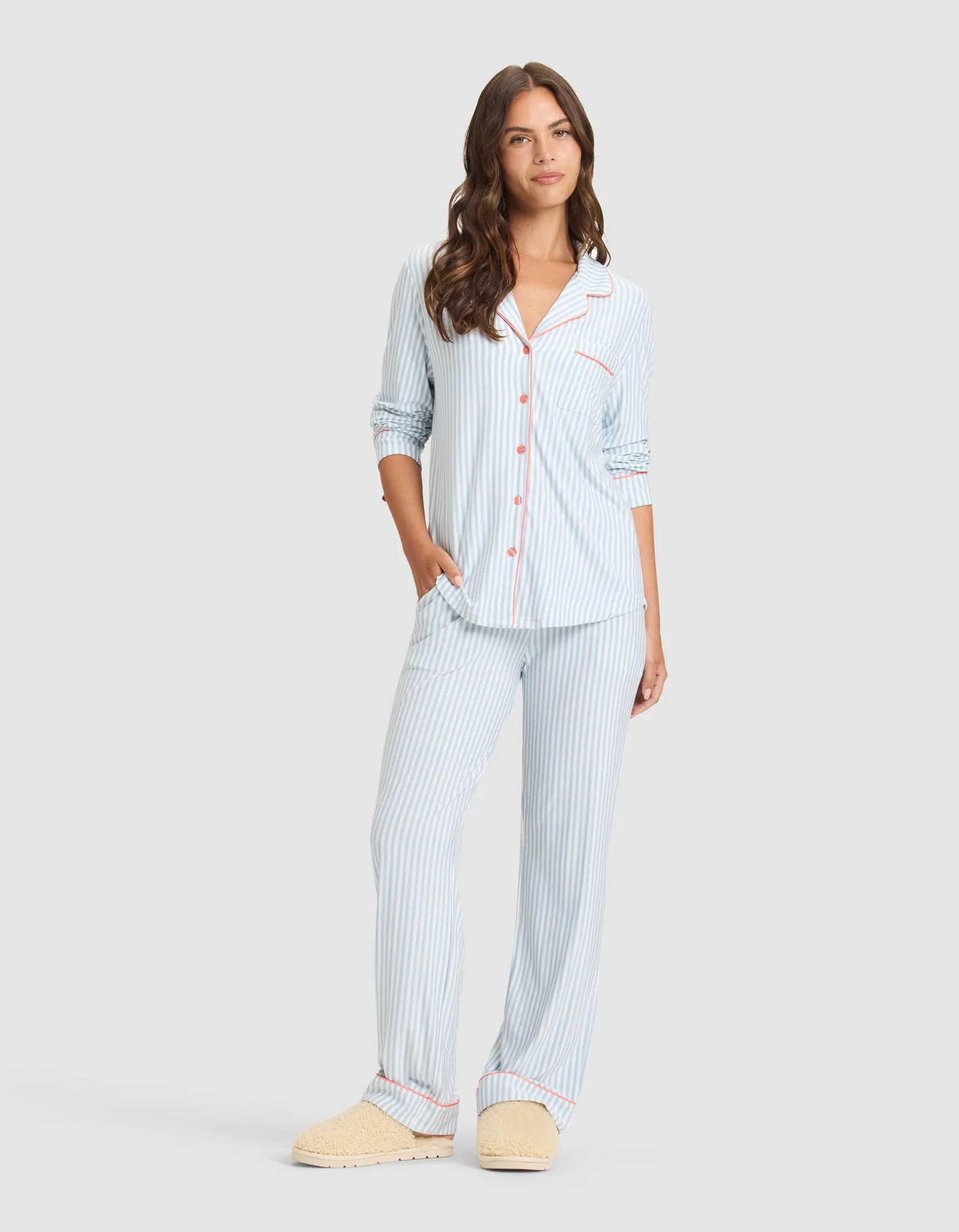 Women's Bamboo Stretch-Knit Long Sleeve Pajama Set - Image 30