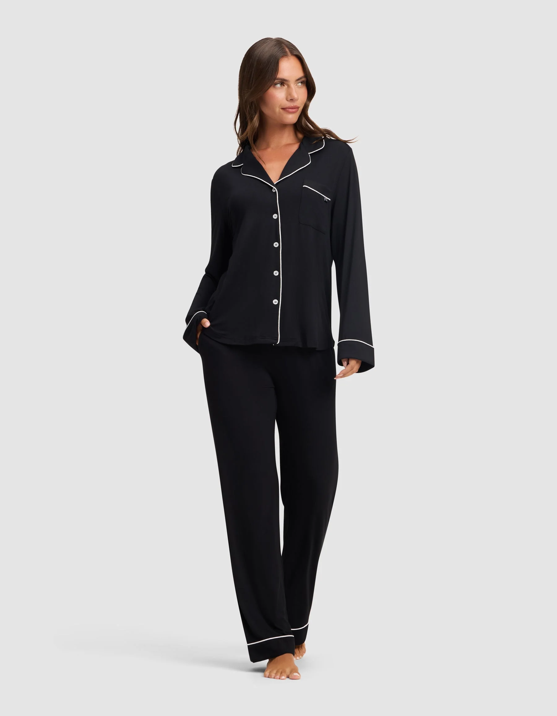 Women's Bamboo Stretch-Knit Long Sleeve Pajama Set - Image 48
