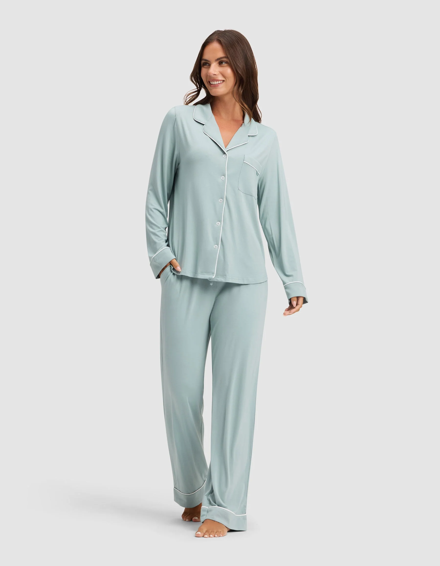 Women's Bamboo Stretch-Knit Long Sleeve Pajama Set - Image 54