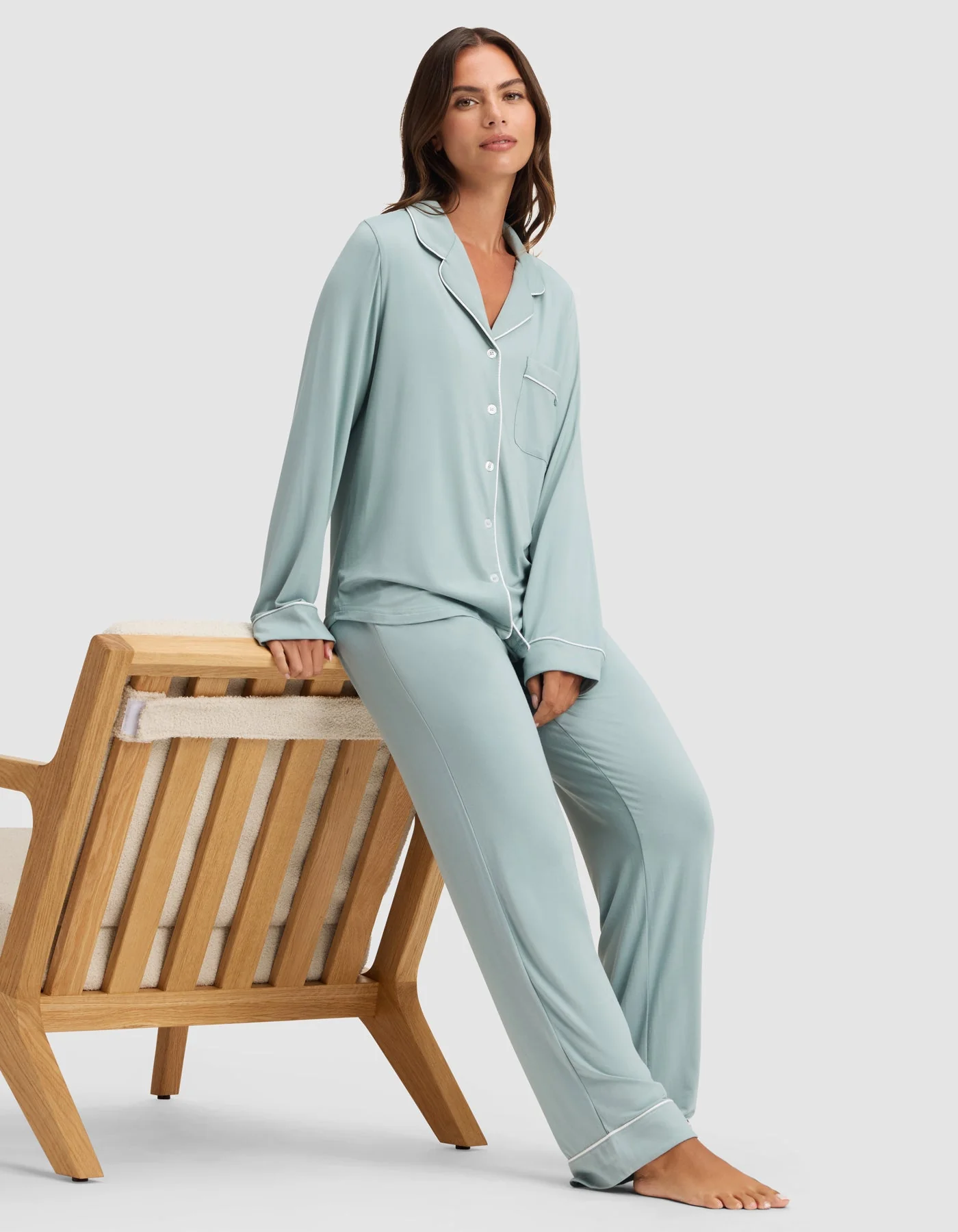 Women's Bamboo Stretch-Knit Long Sleeve Pajama Set - Image 56