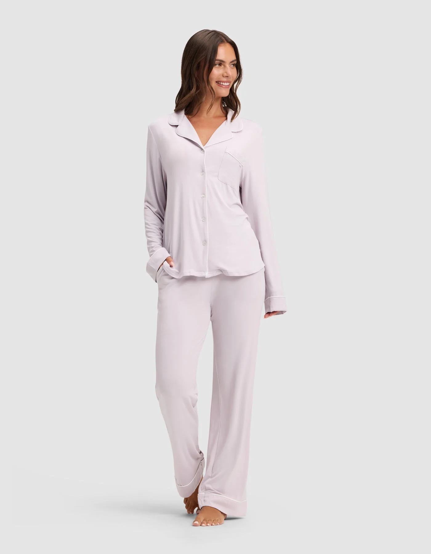 Women's Bamboo Stretch-Knit Long Sleeve Pajama Set - Image 72