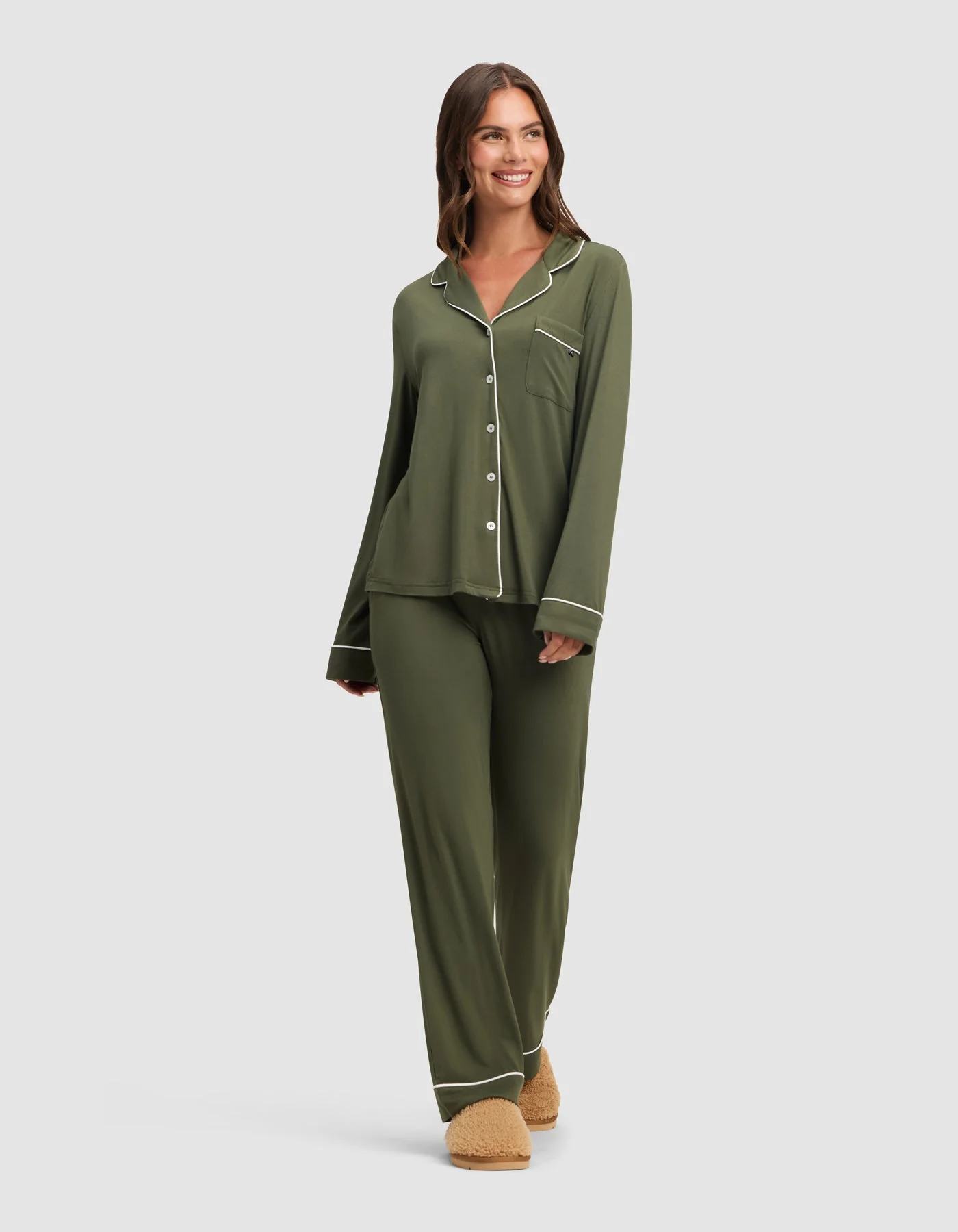 Women's Bamboo Stretch-Knit Long Sleeve Pajama Set - Image 78