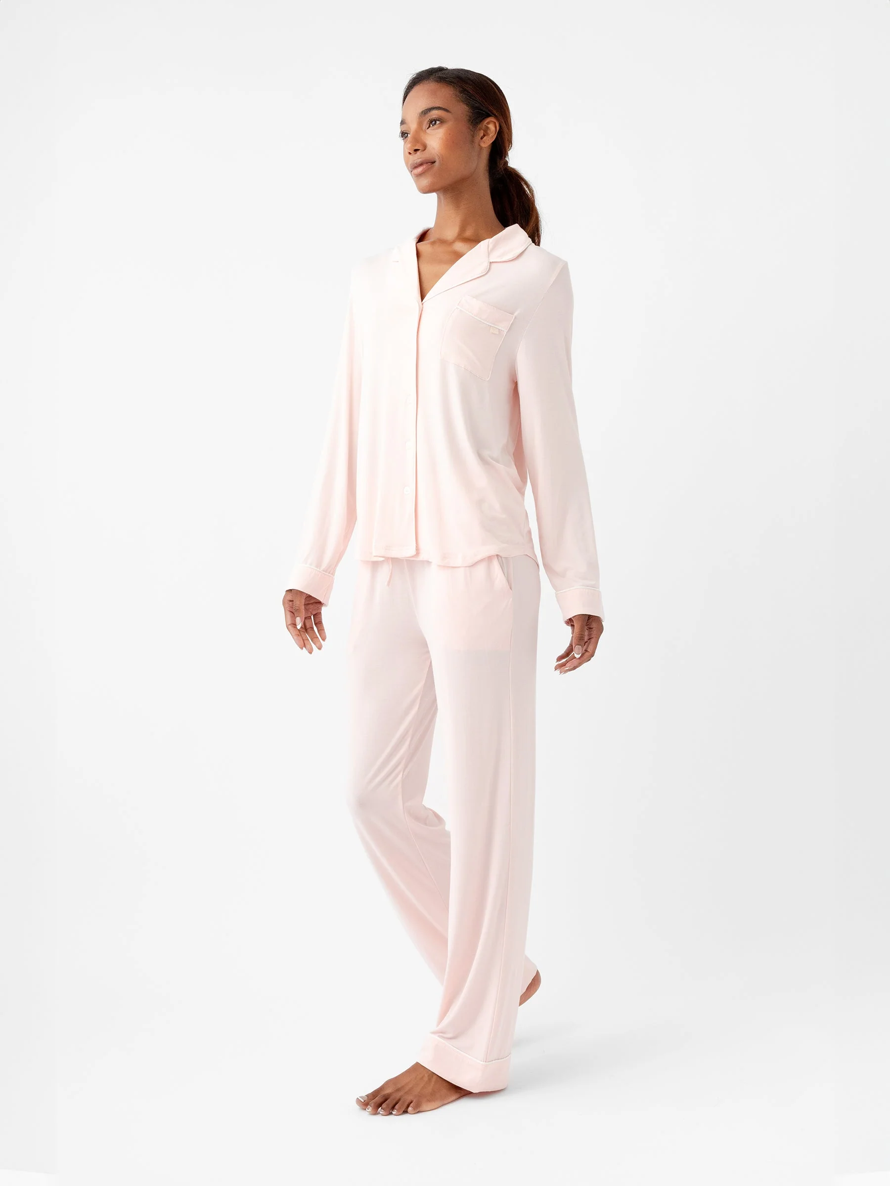 Women's Bamboo Stretch-Knit Long Sleeve Pajama Set - Image 8