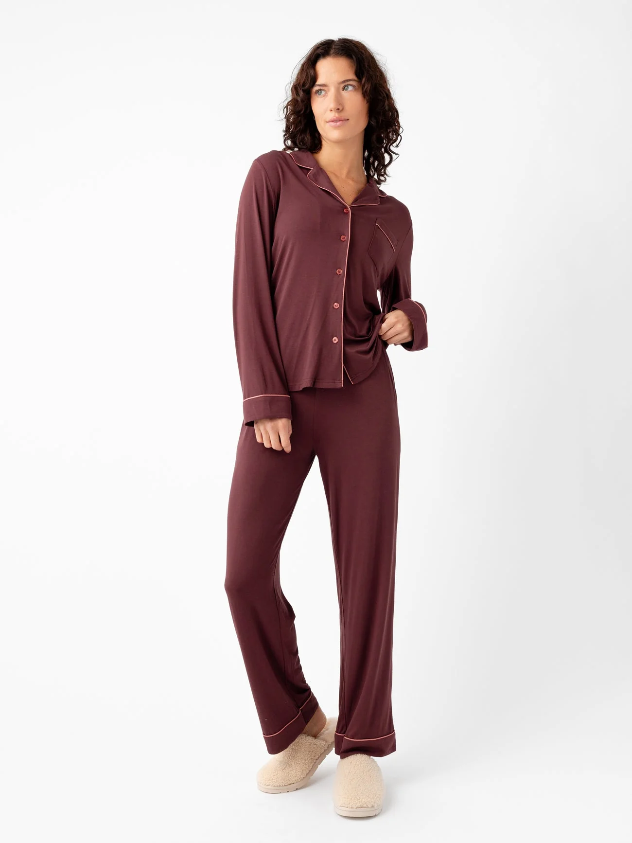 Women's Bamboo Stretch-Knit Long Sleeve Pajama Set - Image 84
