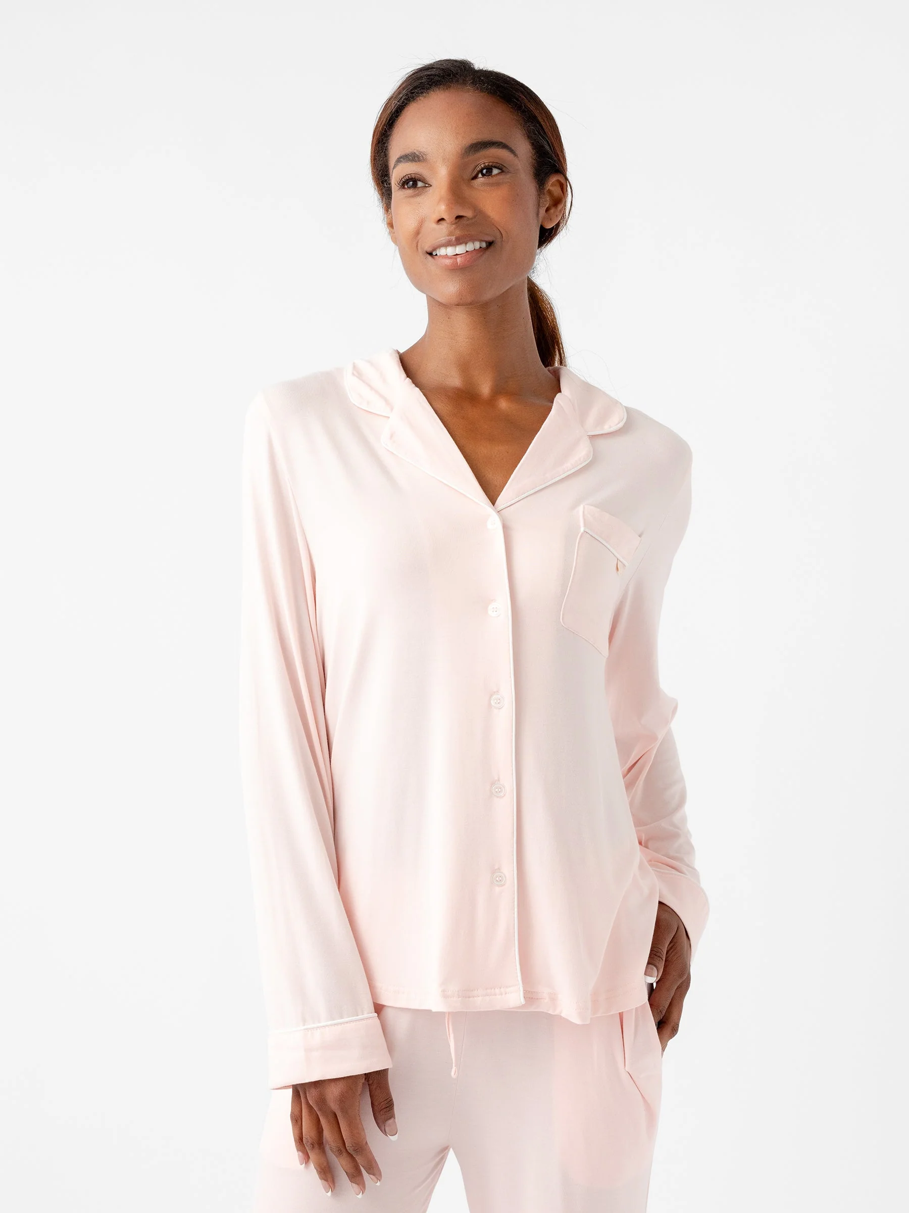 Women's Bamboo Stretch-Knit Long Sleeve Pajama Set - Image 9
