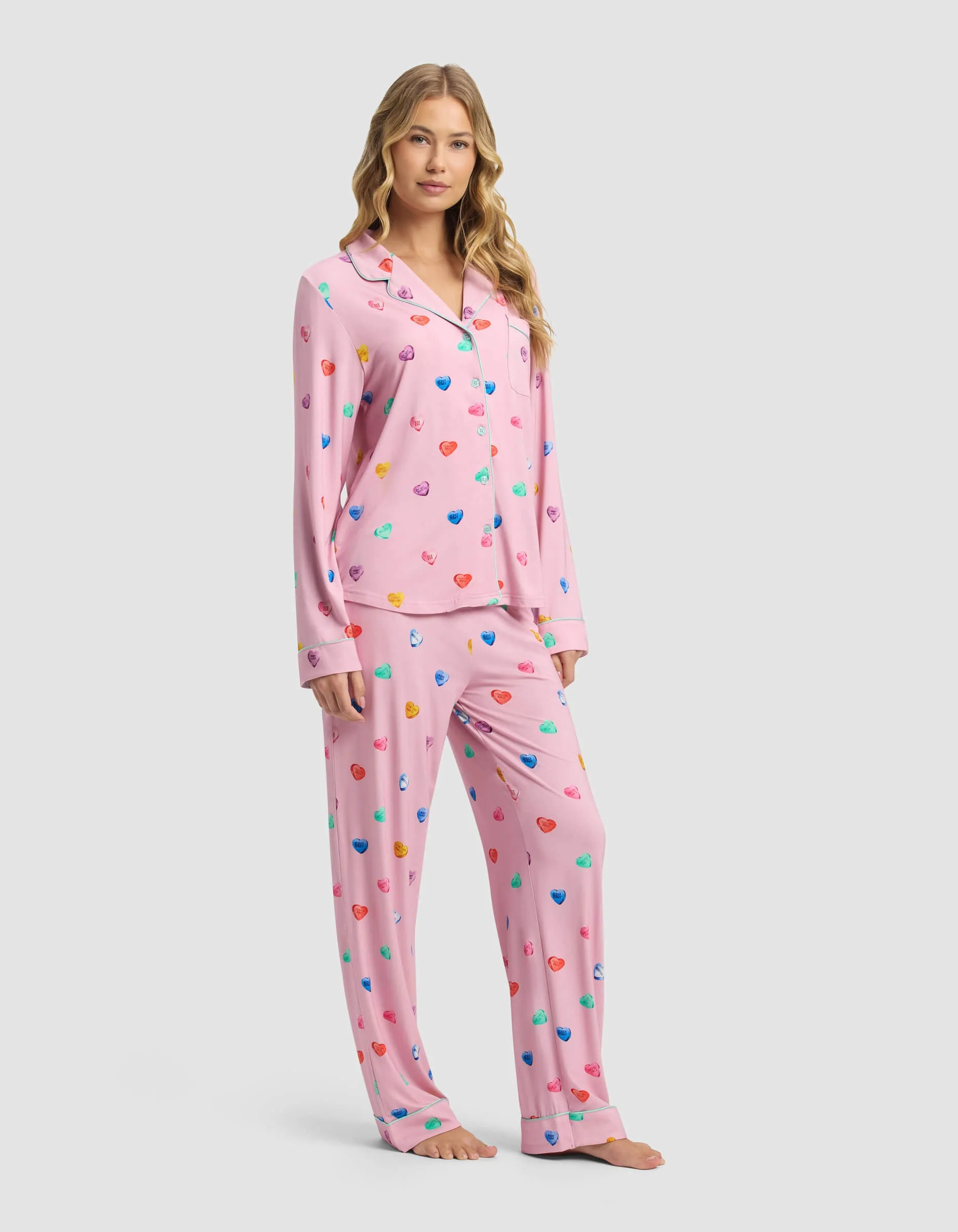 Women's Bamboo Stretch-Knit Long Sleeve Pajama Set - Image 91