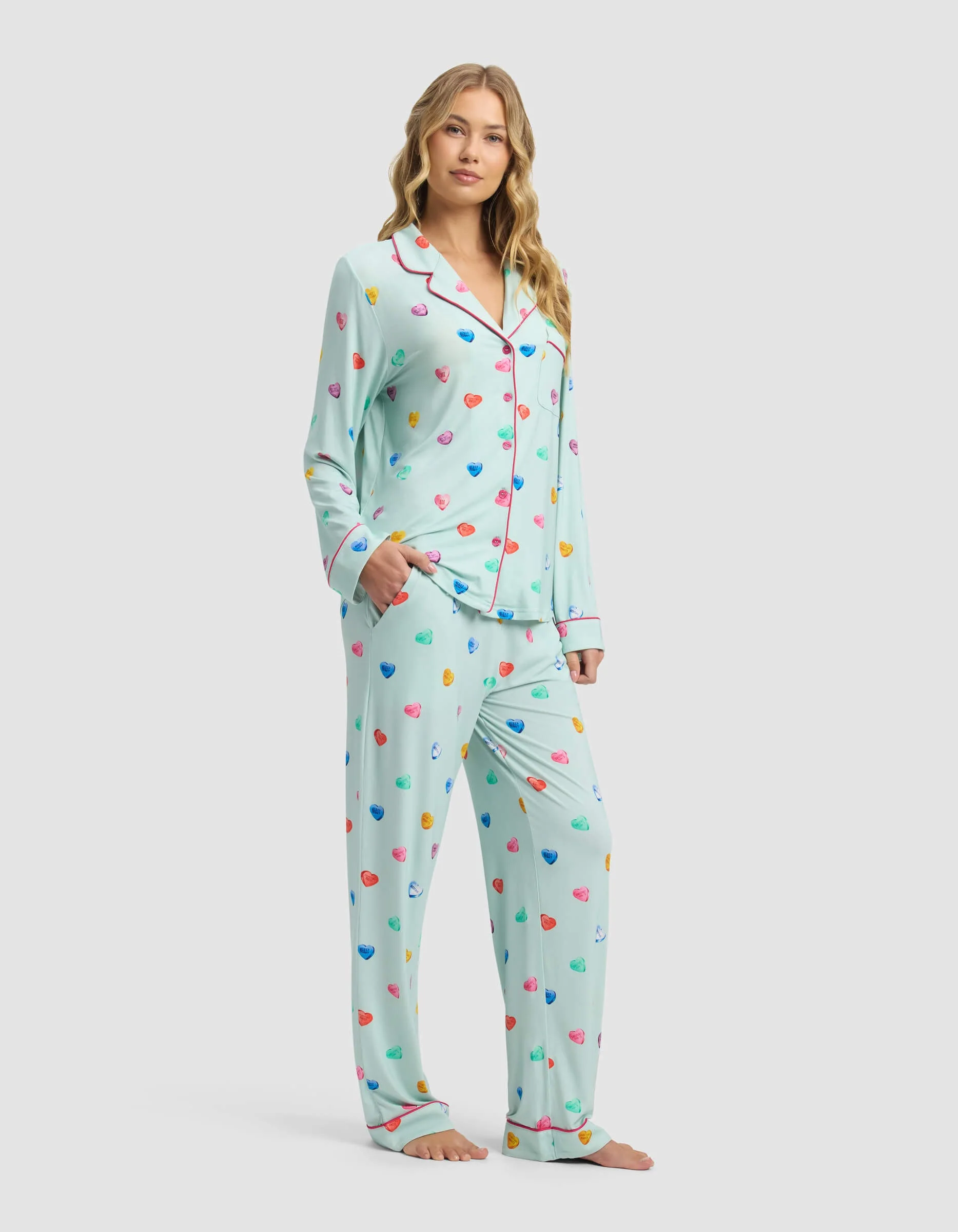 Women's Bamboo Stretch-Knit Long Sleeve Pajama Set - Image 99